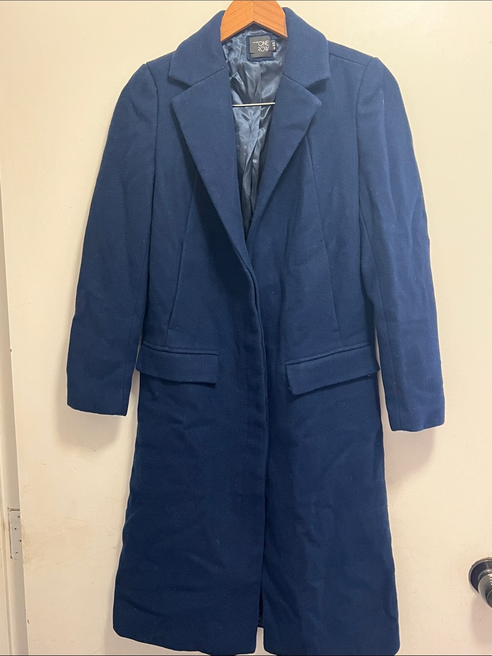Volcom Stone Row Navy Wool-Blend Long Pea Coat